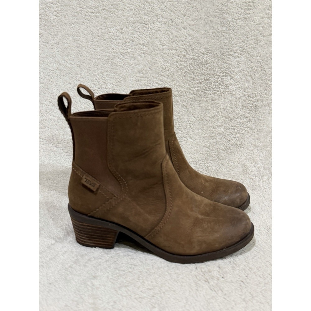 Teva Women's Anaya Leather Chelsea Boots Size 6 Brown Waterproof 1103230 Slip On